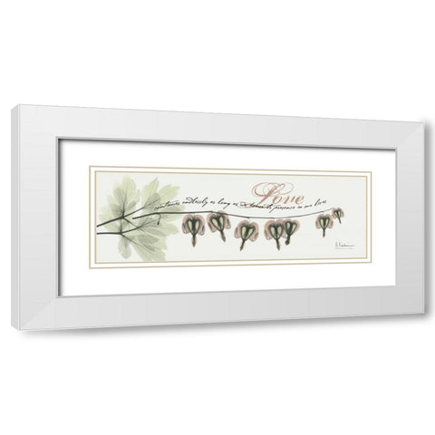 Bleeding Heart Love White Modern Wood Framed Art Print with Double Matting by Koetsier, Albert