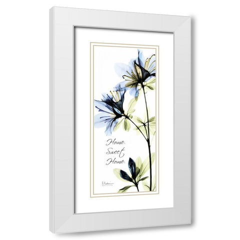 Blue Azalea - Home White Modern Wood Framed Art Print with Double Matting by Koetsier, Albert