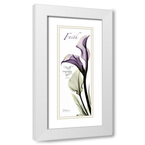 Calla Lily in Purple - Faith White Modern Wood Framed Art Print with Double Matting by Koetsier, Albert