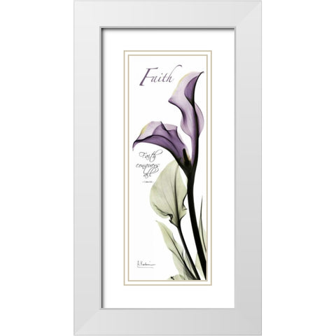 Calla Lily in Purple - Faith White Modern Wood Framed Art Print with Double Matting by Koetsier, Albert