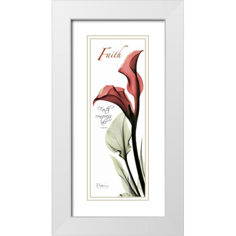 Calla Lily in Red - Faith White Modern Wood Framed Art Print with Double Matting by Koetsier, Albert