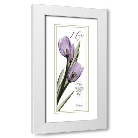 Tulips in Purple - Hope White Modern Wood Framed Art Print with Double Matting by Koetsier, Albert