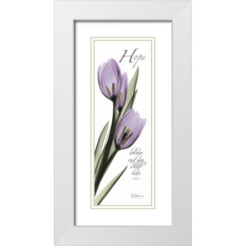 Tulips in Purple - Hope White Modern Wood Framed Art Print with Double Matting by Koetsier, Albert