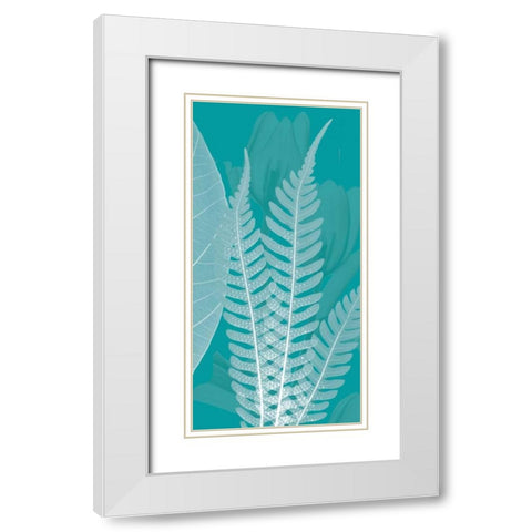 Teal White Modern Wood Framed Art Print with Double Matting by Koetsier, Albert