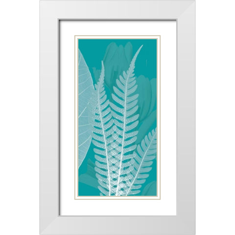 Teal White Modern Wood Framed Art Print with Double Matting by Koetsier, Albert