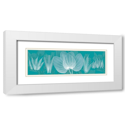 Teal White Modern Wood Framed Art Print with Double Matting by Koetsier, Albert