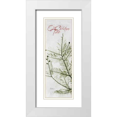 O Christmas Evergreen White Modern Wood Framed Art Print with Double Matting by Koetsier, Albert