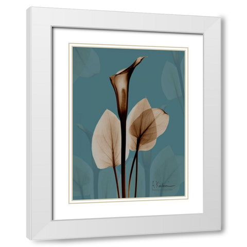 Fields of Blue I White Modern Wood Framed Art Print with Double Matting by Koetsier, Albert