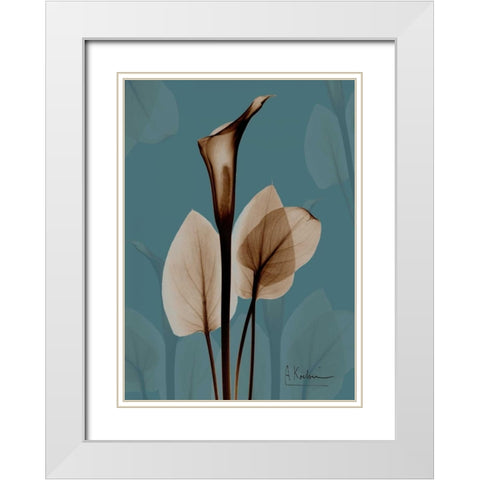 Fields of Blue I White Modern Wood Framed Art Print with Double Matting by Koetsier, Albert