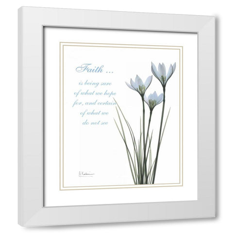 White Rain Lily - Faith White Modern Wood Framed Art Print with Double Matting by Koetsier, Albert