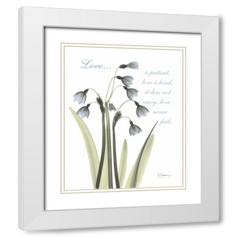 Snow Drop - Love White Modern Wood Framed Art Print with Double Matting by Koetsier, Albert