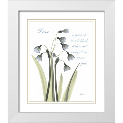 Snow Drop - Love White Modern Wood Framed Art Print with Double Matting by Koetsier, Albert