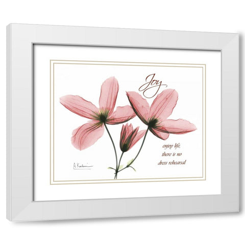 Clematis - Joy White Modern Wood Framed Art Print with Double Matting by Koetsier, Albert