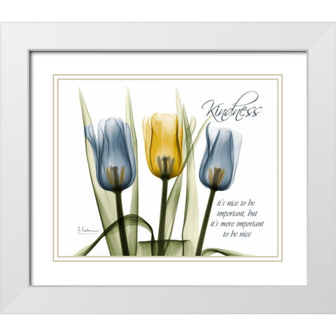 Tulip - Kindness White Modern Wood Framed Art Print with Double Matting by Koetsier, Albert