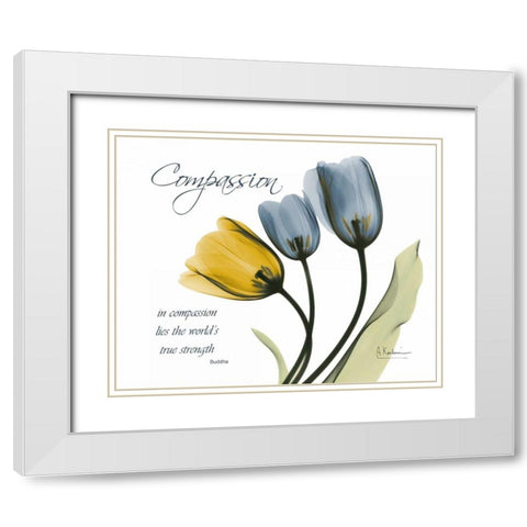 Tulip - Compassion White Modern Wood Framed Art Print with Double Matting by Koetsier, Albert