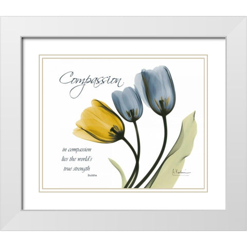 Tulip - Compassion White Modern Wood Framed Art Print with Double Matting by Koetsier, Albert