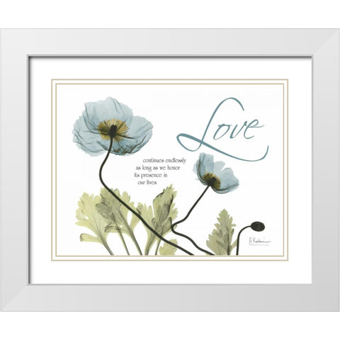 Love Poppies White Modern Wood Framed Art Print with Double Matting by Koetsier, Albert