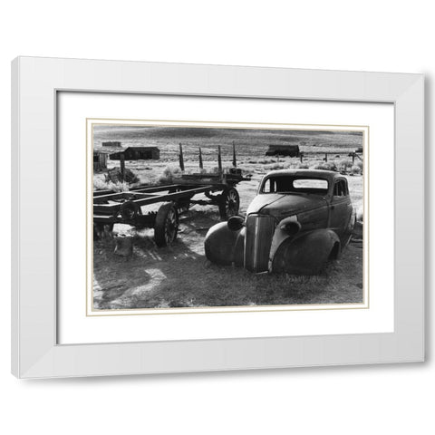 Vintage Car White Modern Wood Framed Art Print with Double Matting by Koetsier, Albert