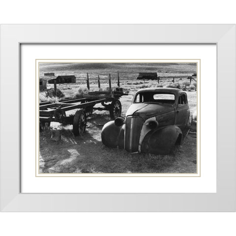 Vintage Car White Modern Wood Framed Art Print with Double Matting by Koetsier, Albert