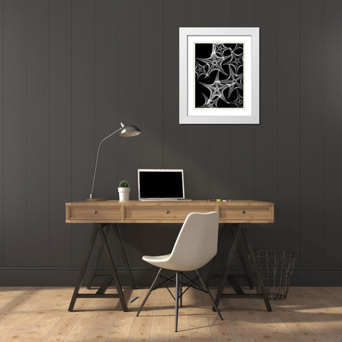 Starfish Spray White Modern Wood Framed Art Print with Double Matting by Koetsier, Albert