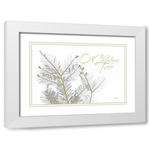 O Christmas Evergreen White Modern Wood Framed Art Print with Double Matting by Koetsier, Albert