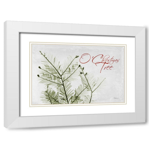 O Christmas Evergreen White Modern Wood Framed Art Print with Double Matting by Koetsier, Albert