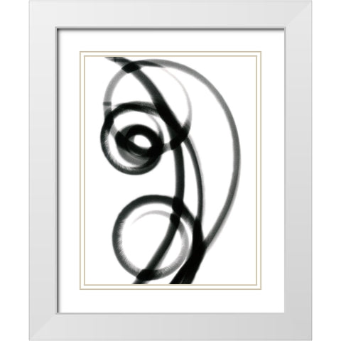 Twirling Fingers White Modern Wood Framed Art Print with Double Matting by Koetsier, Albert