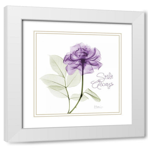 Smile Always Purple White Modern Wood Framed Art Print with Double Matting by Koetsier, Albert