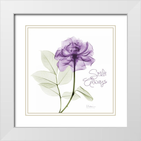 Smile Always Purple White Modern Wood Framed Art Print with Double Matting by Koetsier, Albert