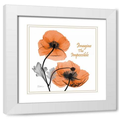 Iceland Poppy Quote White Modern Wood Framed Art Print with Double Matting by Koetsier, Albert