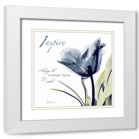 Tulip Inspire White Modern Wood Framed Art Print with Double Matting by Koetsier, Albert