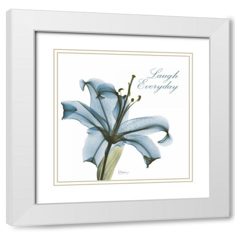 Laugh Everday Lily A36 White Modern Wood Framed Art Print with Double Matting by Koetsier, Albert