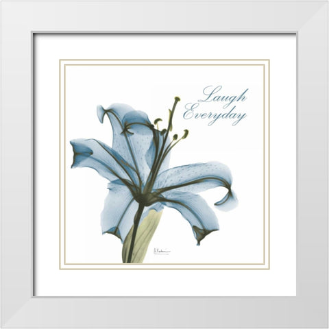 Laugh Everday Lily A36 White Modern Wood Framed Art Print with Double Matting by Koetsier, Albert