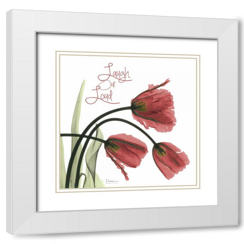 Laugh Out Loud Tulips L83 White Modern Wood Framed Art Print with Double Matting by Koetsier, Albert