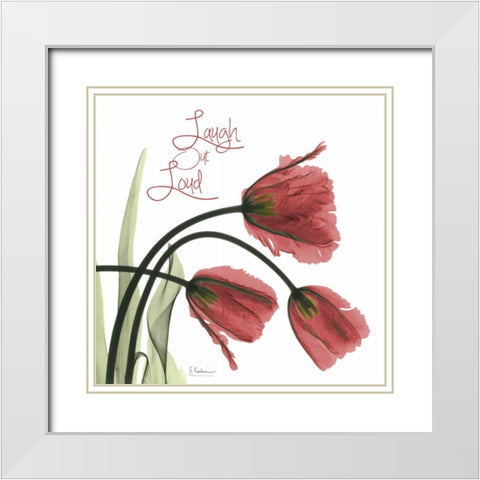 Laugh Out Loud Tulips L83 White Modern Wood Framed Art Print with Double Matting by Koetsier, Albert