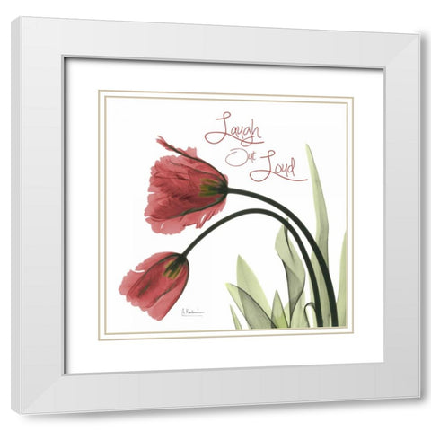 LOL Tulips L83 White Modern Wood Framed Art Print with Double Matting by Koetsier, Albert