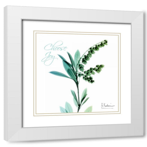 Choose Joy Lily of The Valley H12 White Modern Wood Framed Art Print with Double Matting by Koetsier, Albert