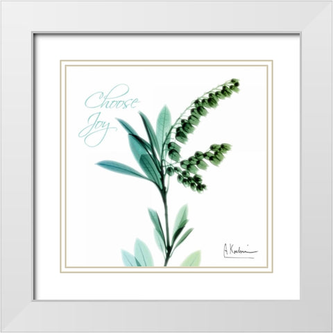 Choose Joy Lily of The Valley H12 White Modern Wood Framed Art Print with Double Matting by Koetsier, Albert