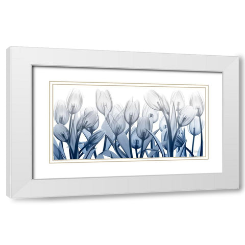 Midnight Blooms 1 White Modern Wood Framed Art Print with Double Matting by Koetsier, Albert