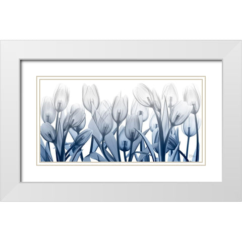 Midnight Blooms 1 White Modern Wood Framed Art Print with Double Matting by Koetsier, Albert