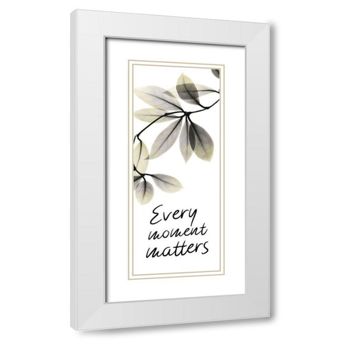 Every Moment Matters White Modern Wood Framed Art Print with Double Matting by Koetsier, Albert