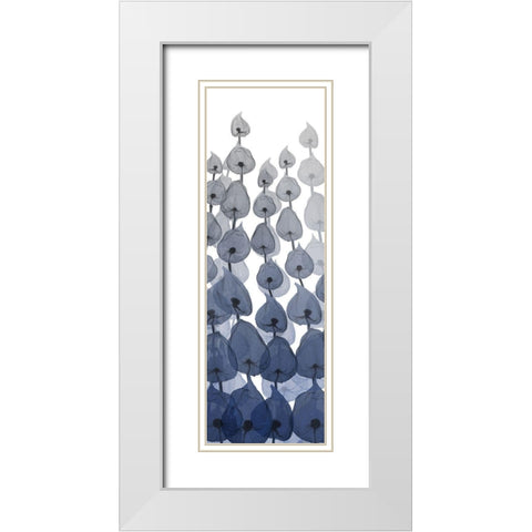 Sapphire Blooms On White 3 White Modern Wood Framed Art Print with Double Matting by Koetsier, Albert