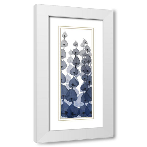 Sapphire Blooms On White 4 White Modern Wood Framed Art Print with Double Matting by Koetsier, Albert