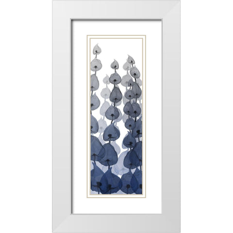 Sapphire Blooms On White 4 White Modern Wood Framed Art Print with Double Matting by Koetsier, Albert