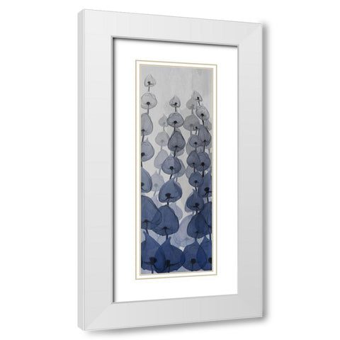 Sapphire Blooms 2 White Modern Wood Framed Art Print with Double Matting by Koetsier, Albert