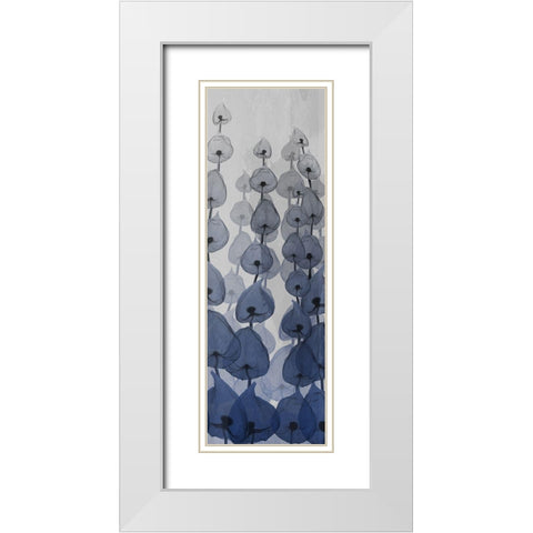 Sapphire Blooms 2 White Modern Wood Framed Art Print with Double Matting by Koetsier, Albert