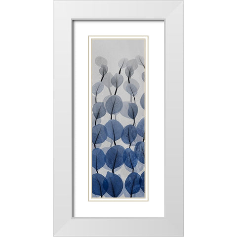 Sapphire Blooms 3 White Modern Wood Framed Art Print with Double Matting by Koetsier, Albert