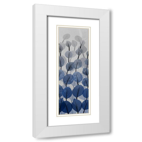 Sapphire Blooms 4 White Modern Wood Framed Art Print with Double Matting by Koetsier, Albert