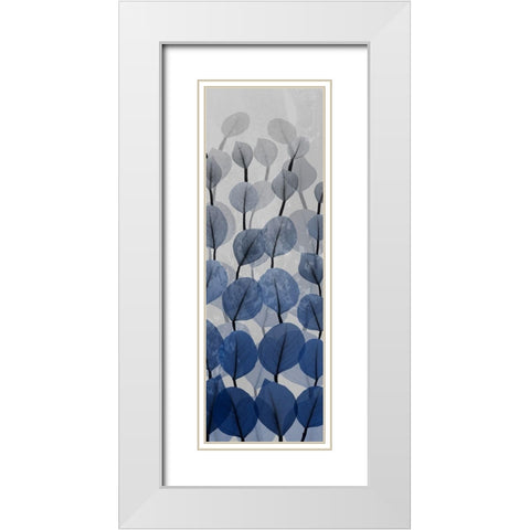 Sapphire Blooms 4 White Modern Wood Framed Art Print with Double Matting by Koetsier, Albert