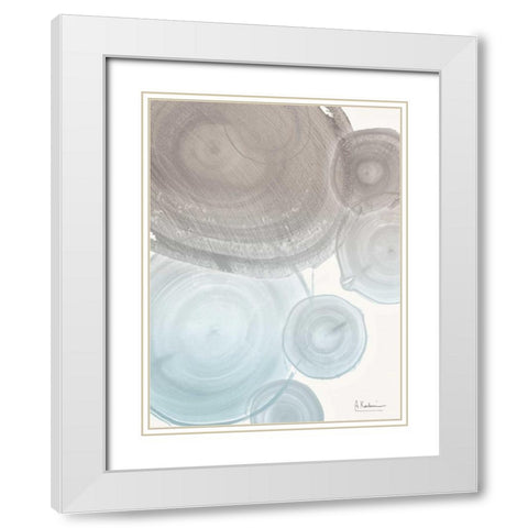 Sea Mist Tree Rings White Modern Wood Framed Art Print with Double Matting by Koetsier, Albert